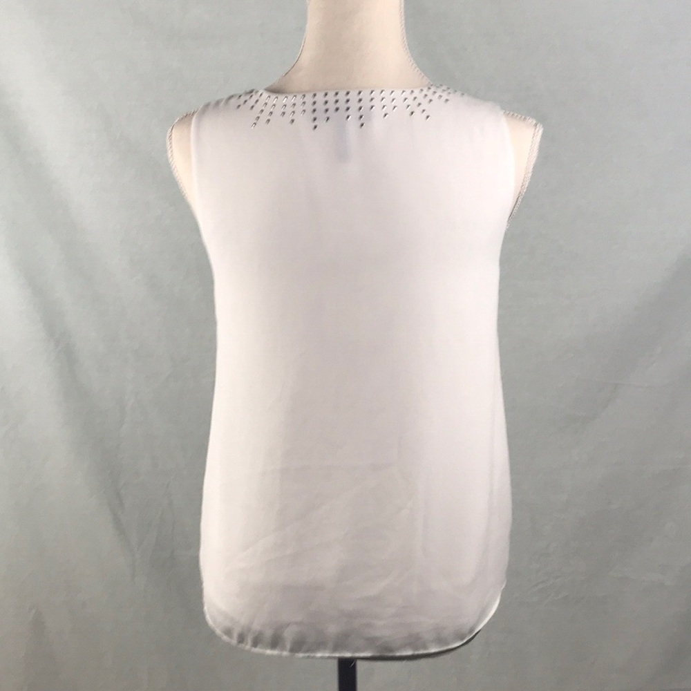 BCBG WHITE EMBELLISHED TANK TOP  XXS - Picture 4 of 5